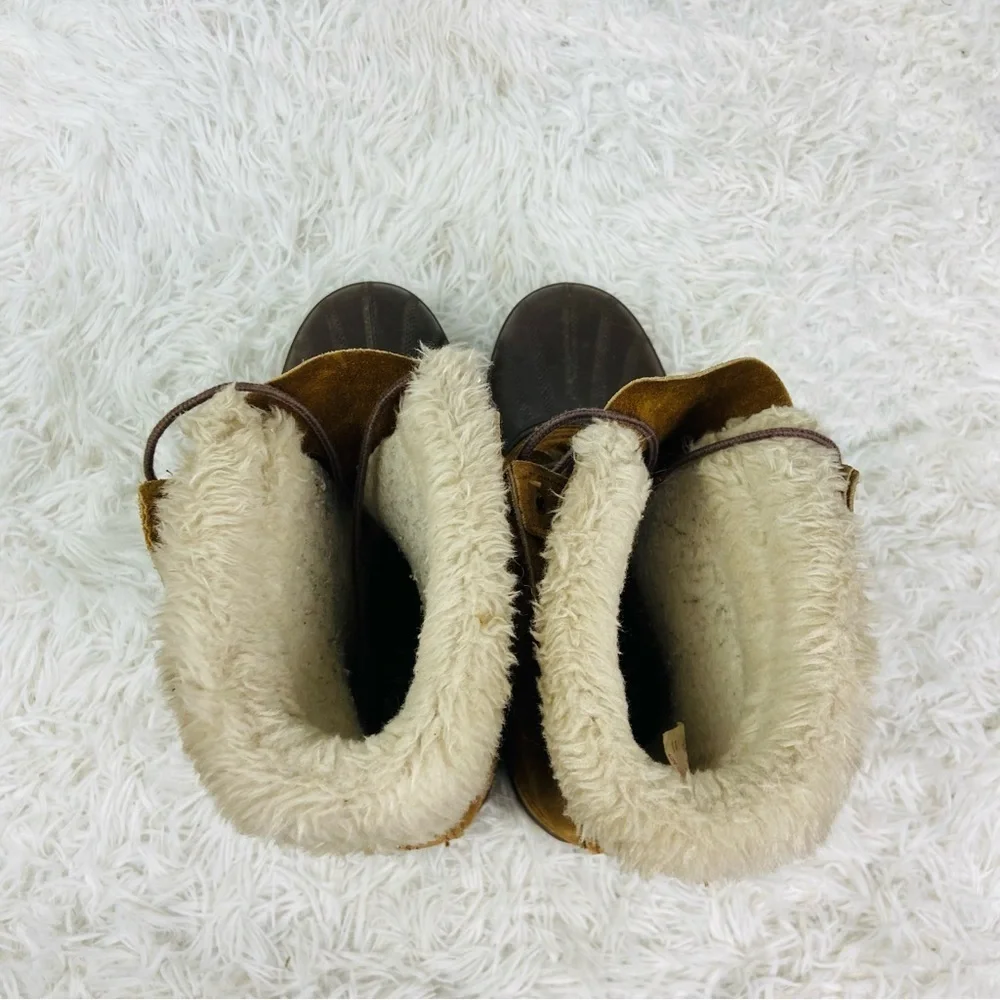 SORAL brown leather suede waterproof wool fleece lined winter men’s boots SZ 9